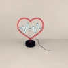 Neon tube heart-shaped pattern electrocardiogram line outdoor decorative lamp details Picture